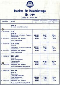 Preisliste 01/1969